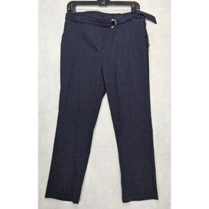 Jules & Leopold Pants Sz S 6 / 8 NEW Navy Blue White Polka Dots Stretch Cropped